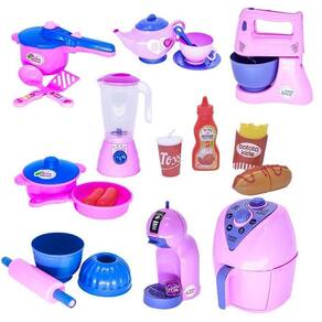 Kit Menina Brinquedo Cozinha Eletro Liquidificador Bulê 22P