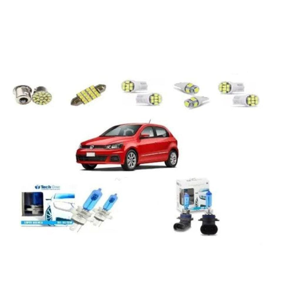 Kit Lâmpada Super Branca Farol H4 Hb4 Gol Voyage G7 G8