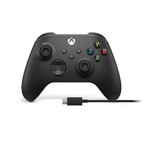 Controle Sem Fio Xbox Series X|S E Cabo Usb-C Carbon Black