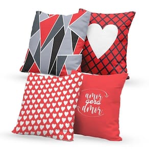 Kit 4 Almofadas Decorativas Own Amor Gera Amor Vermelho 45Cm