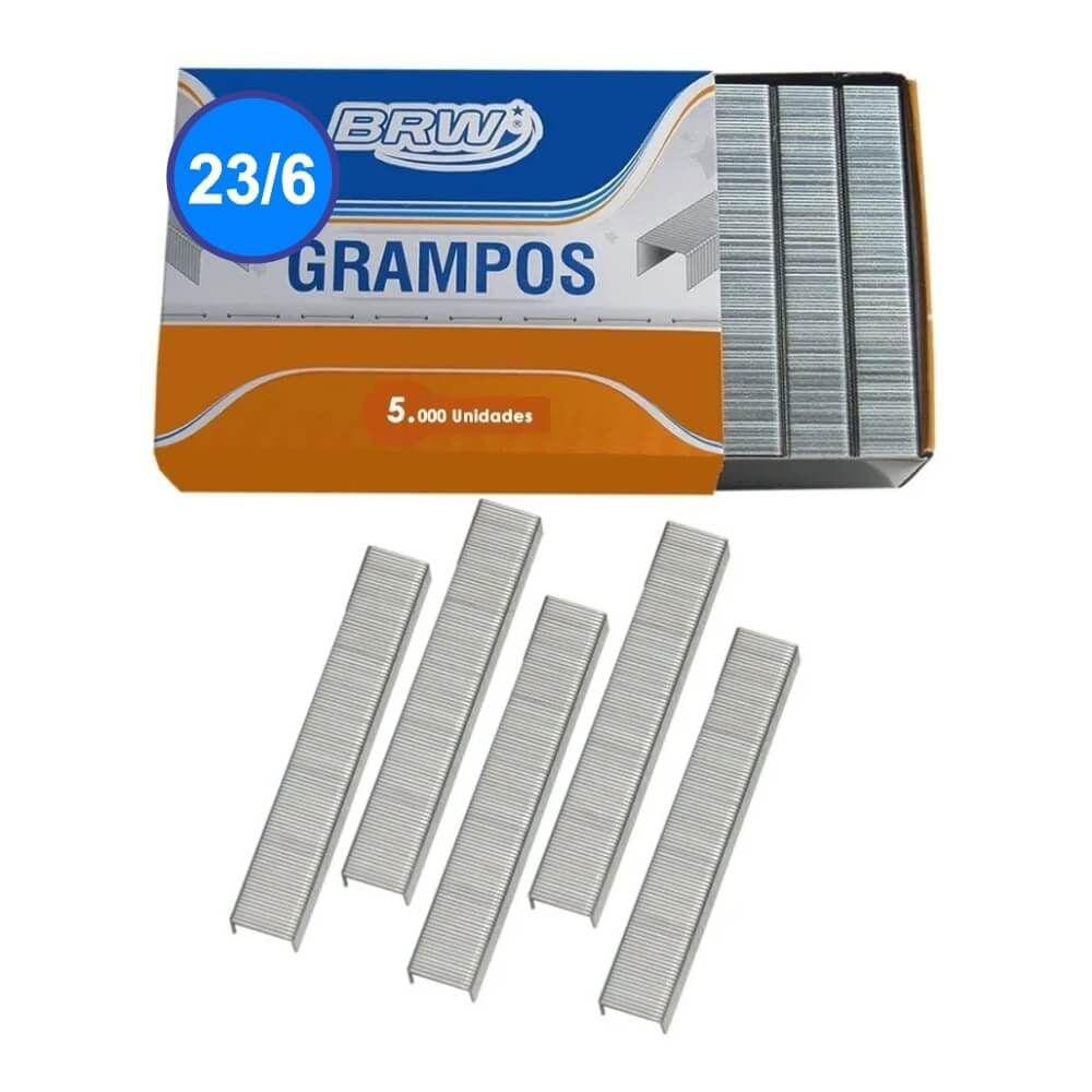 Grampo 23/6 Para Grampear 10 A 30fls Galvanizado Brw 5000un