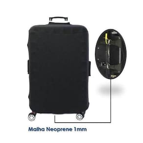 Capa para Mala de Viagem Malha Neoprene Preta Tam. GG