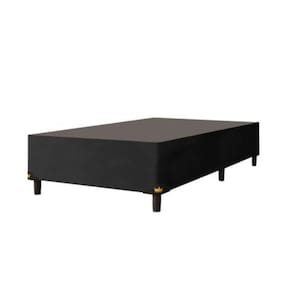 Base Cama Box Solteiro Corino Preto 88x188x35