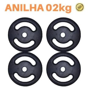Kit 4 X Anilhas Super Premium De 2Kg Ferro Pintada