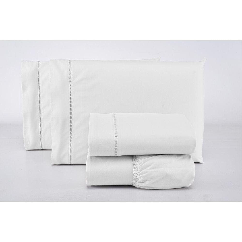 Lençol Casal Avulso C/ Elástico 100% Algodão 200 Fios Branco