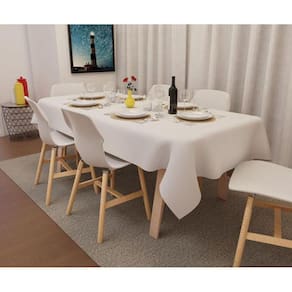 Toalha De Mesa Branca Lisa Quadrada 4 Lugares 1,40 X 1,40