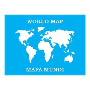 Stencil Tamako Mapa Mundi World Map - 15X20Cm - Ref 264