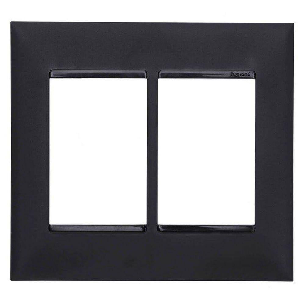 Placa 3+3 Postos 4X4 Preta - 618516Pt Pial Plus+ Legrand