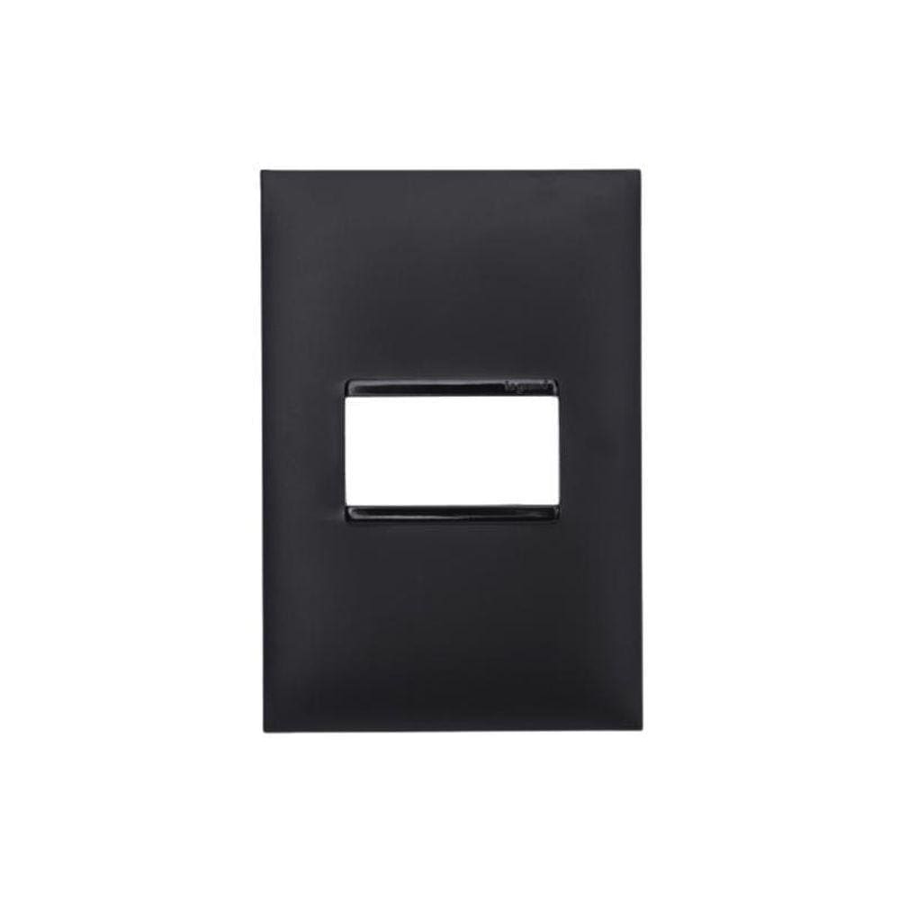 Placa 1 Posto 4X2 Preta Pial Plus +