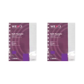 Kit 2 Refil Caderno Inteligente Pautado Grande 90g 50 Folhas