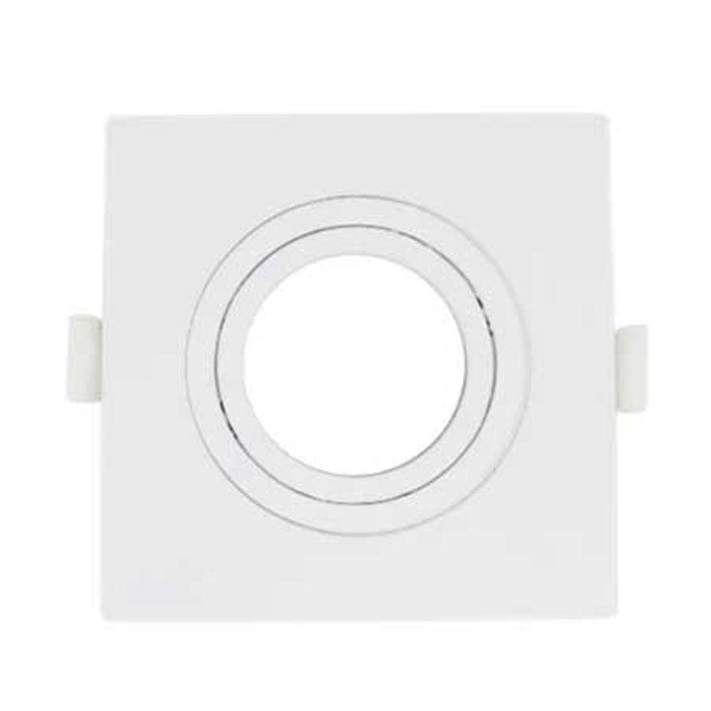 Spot de Embutir MR16 Dicroica Quadrado Plano Branco 10cm Evoled