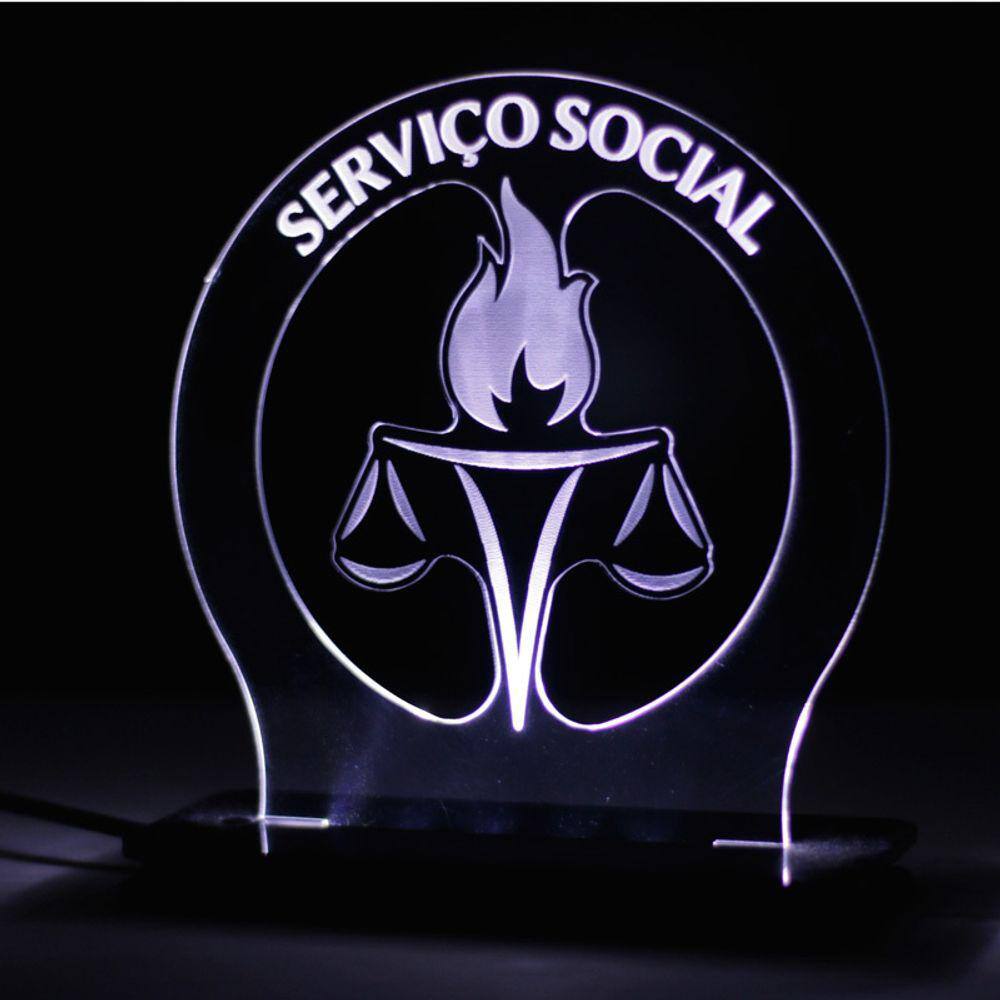 Luminária de Acrílico Serviço Social - Elood