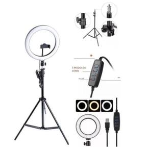 Ring Light Maquiagem 26Cm 10 Polegadas Com Tripé 2,10M