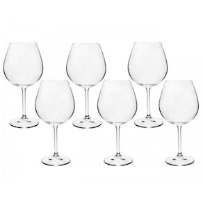 Taça Vinho Bordeaux Bohemia Cristal titânio 650ml  6 Peças