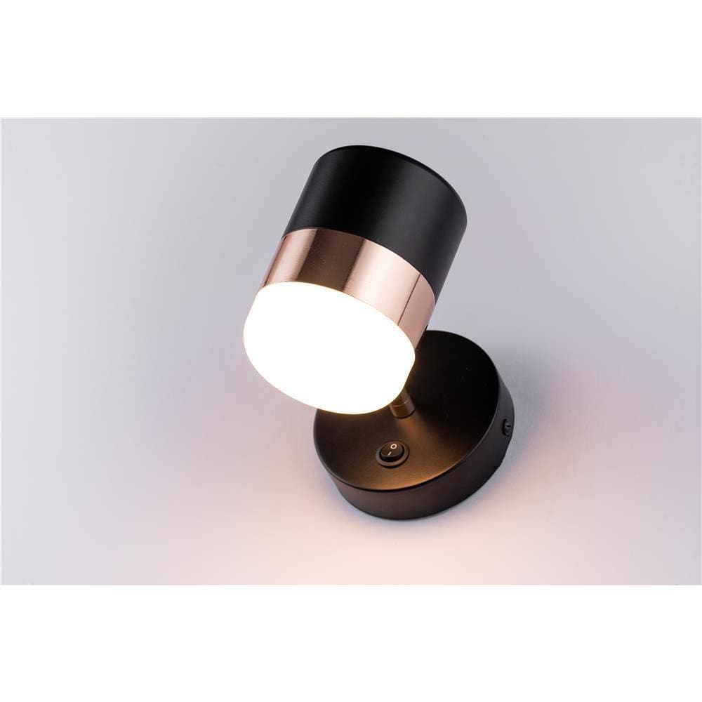 Luminária de Parede Led Prizi Preto Tray - 10cm