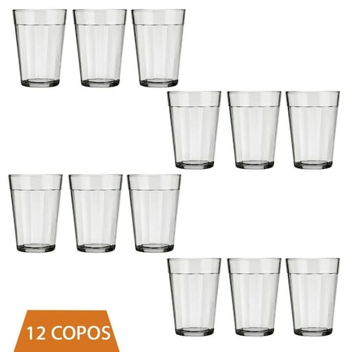 imagem-Copo Americano Clássico kit 12 Unid Vidro 190ml Café Nadir