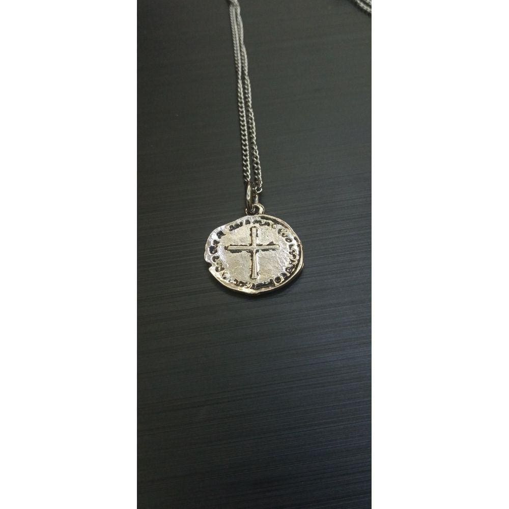 Corrente Medalha das Duas Cruzes em Inox