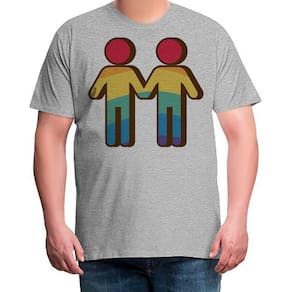 Camiseta Masculina Plus Size Casal Lgbt Colorida