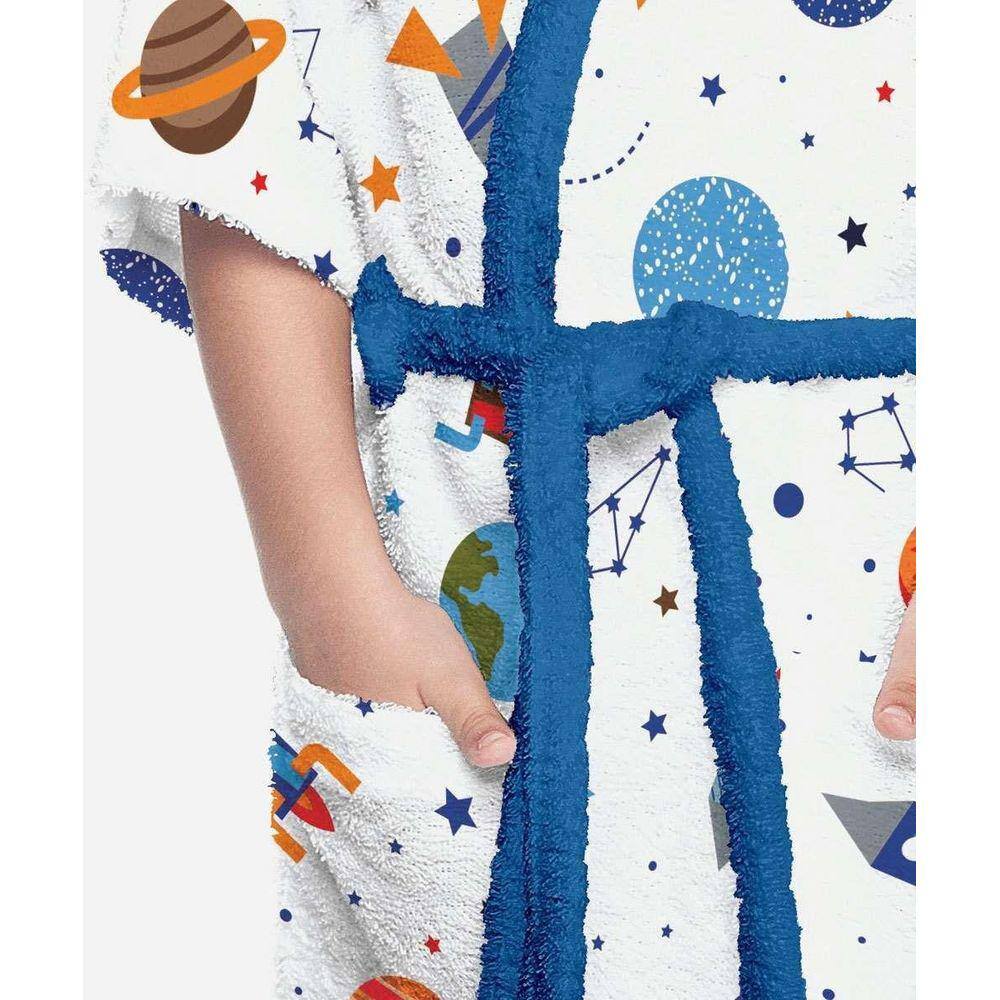 Roupão Felpudo Infantil Lepper Espaço Divertido PP Branco - Branco - PP
