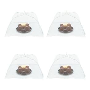 Kit 4 Tela Mosquiteiro Tule Protetor Alimento Grande 40Cm