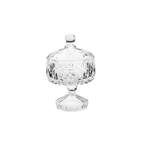 Potiche Decorativa Cristal C/Pé Louise Transparente 14X23 Cm