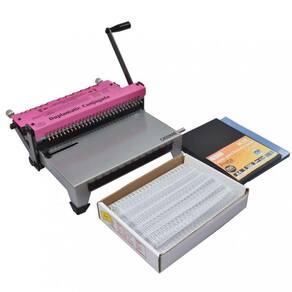 Kit Encadernadora de Wire-O 3X1 + 100 Capas A4 + 100 Wire-O