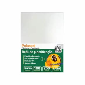 Polaseal Plástico para Plastificação Crachá 59x86x0,10 100un