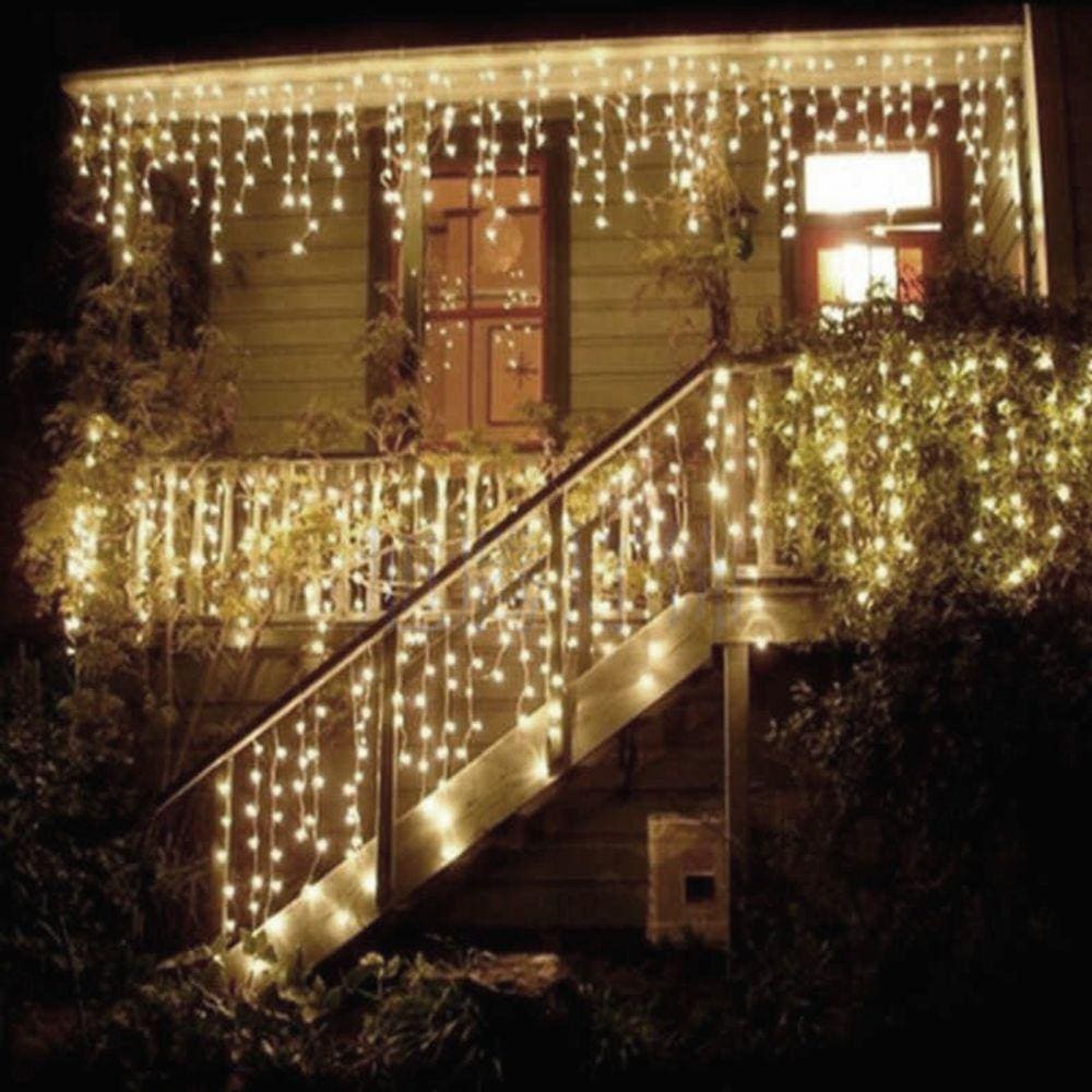 Cascata 400 Leds 10 Metros Luz Amarela Fixa - 127v Ou 220v