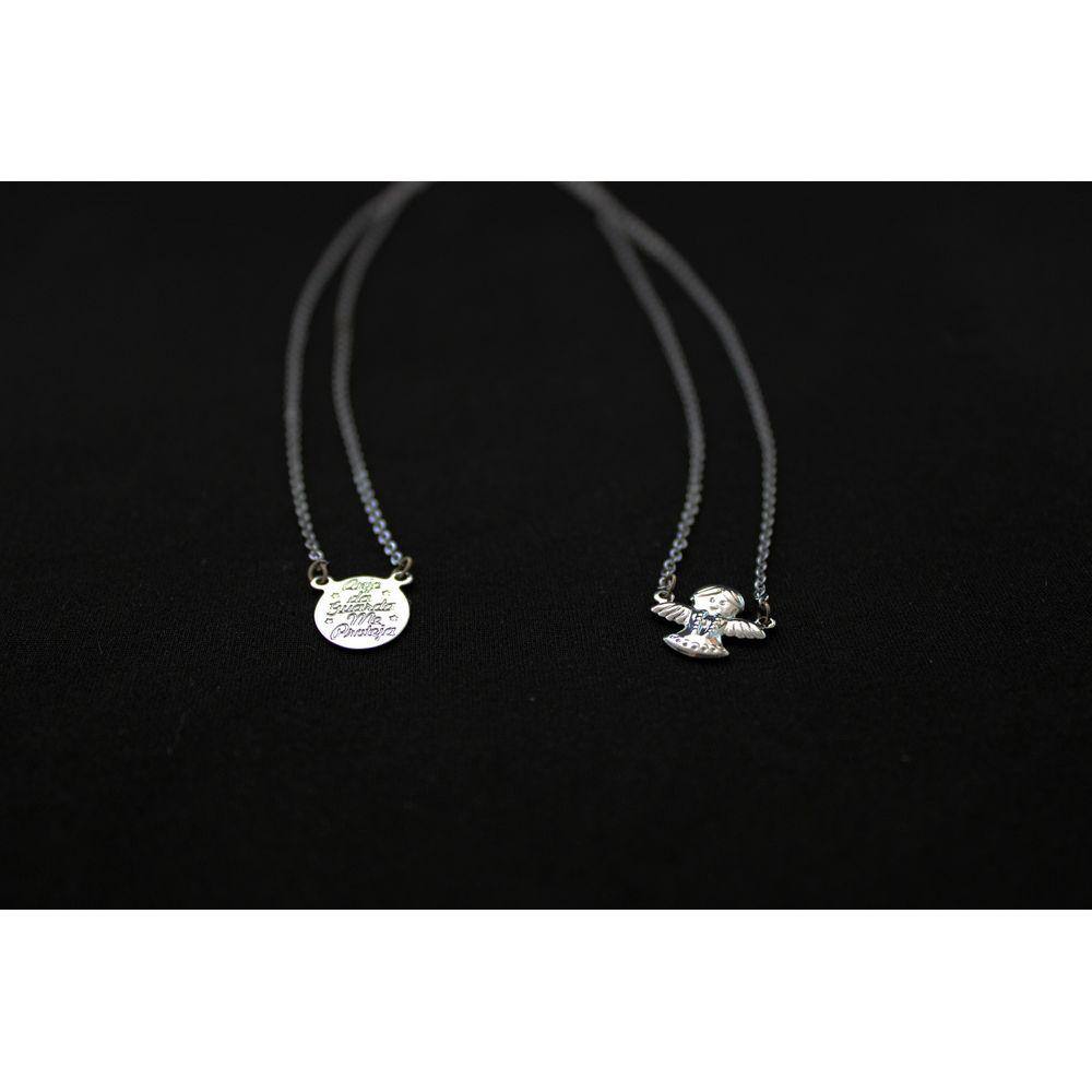 Escapulário Infantil Anjo Da Guarda Inox