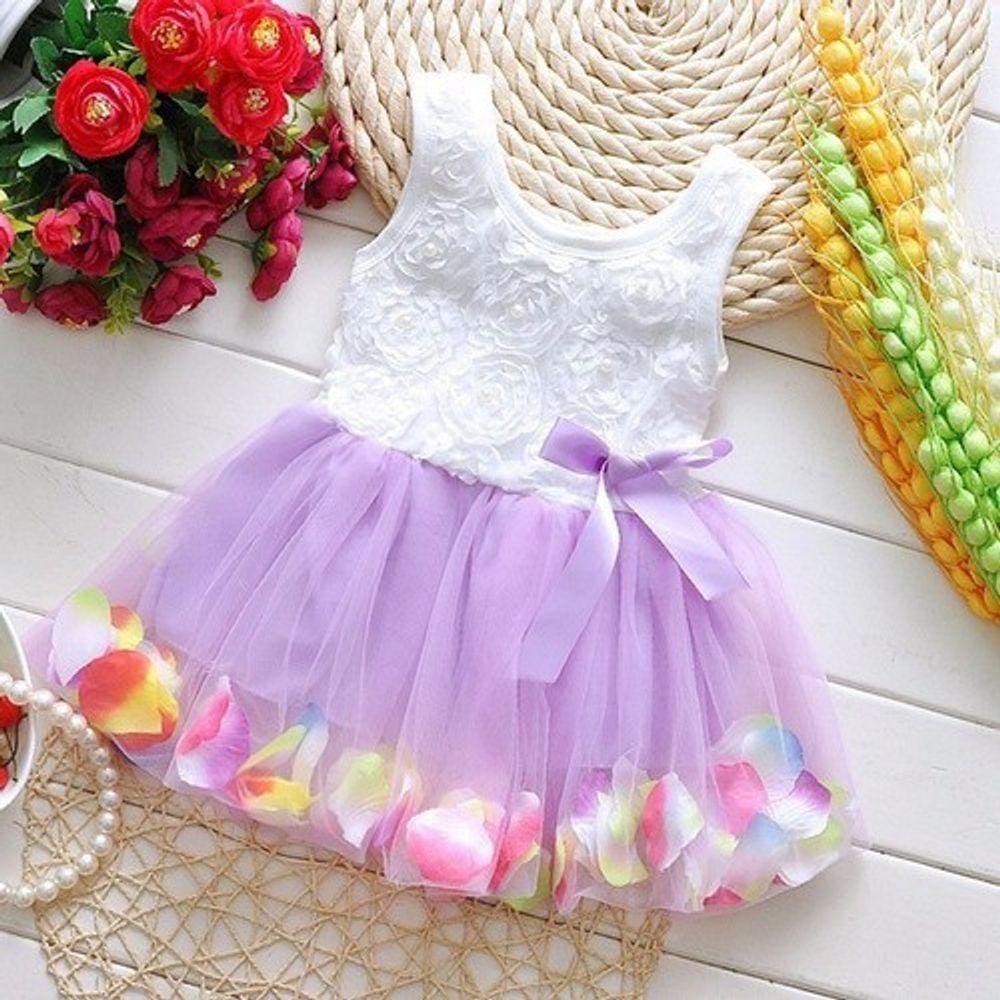 Vestido Tutu Balé Meninas Tule Petalas De Flores