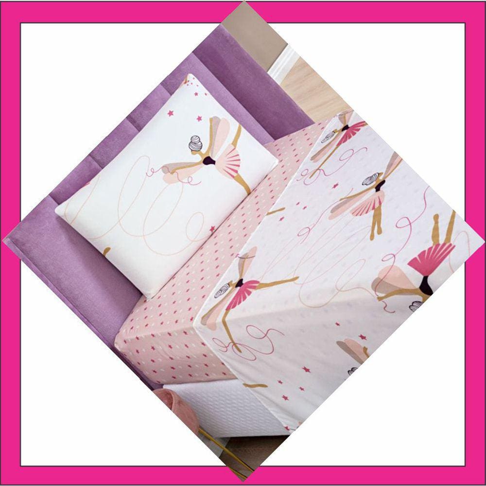 Jogo de Cama Lençol Kids Solteiro Bailarina 3 Peças