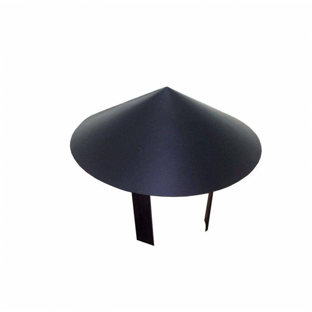 Chapéu Chinês Preto Para Dutos 115 Mm Diâmetro Topo De Chaminé