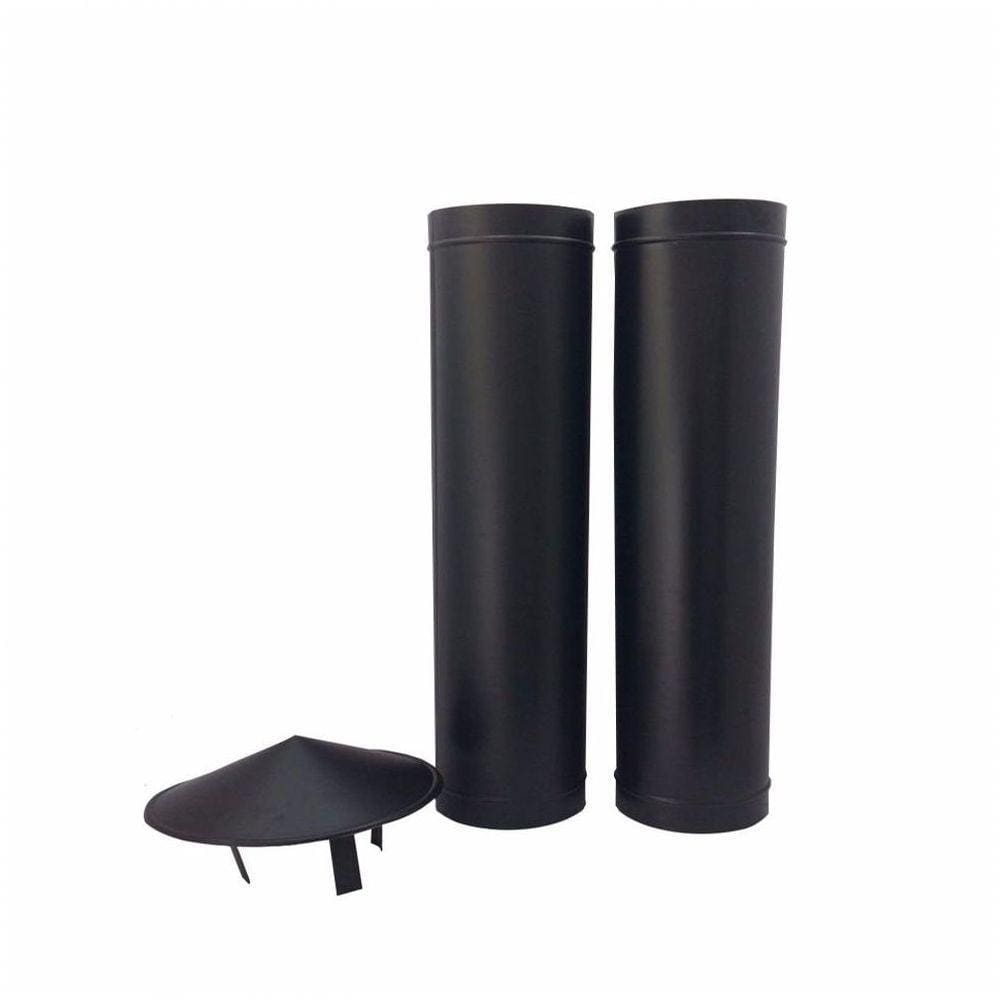 1,20 M De Duto Preto De 150 Mm De Diâmetro Com Chapéu Chinês