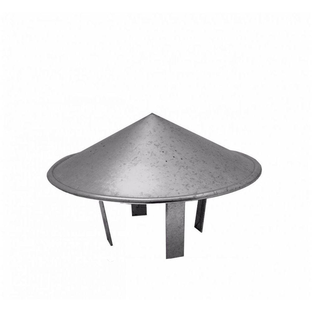 Chapéu Chinês Galvanizado Para Dutos 115 Mm Diâmetro Topo De Chaminé