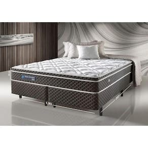 Base + colchão ecoflex king Size 193x203x63cm com Molas Ensacadas Relax Adorabil Marrom