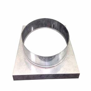 Adaptador Galvanizado De Quadrado 30,5x30,5Cm Para Redondo 150 Mm De Diâmetro