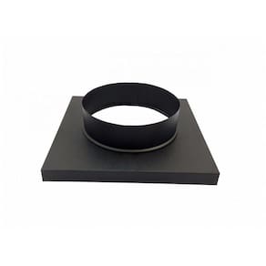 Adaptador Preto De Quadrado 30,5x30,5Cm Para Redondo 150 Mm De Diâmetro