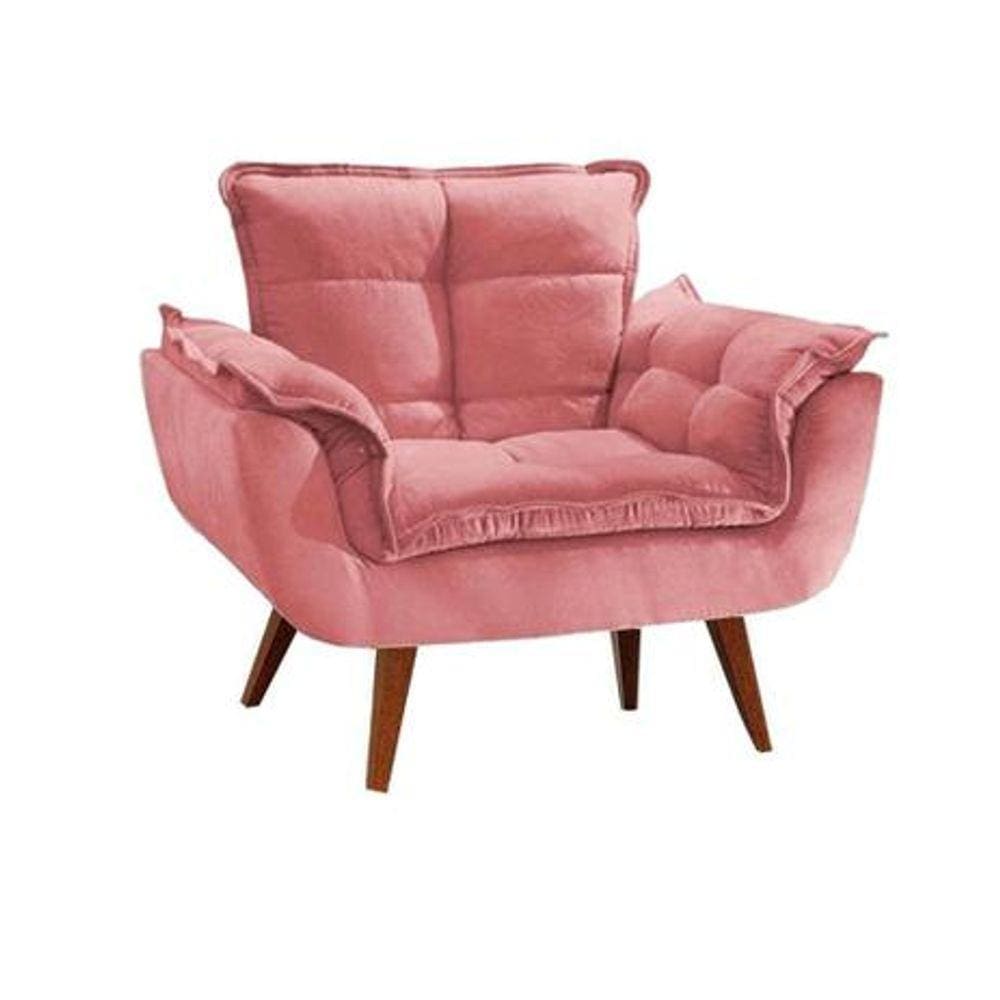 Cadeira Decorativa Opala Sued Rose - Kimi Design