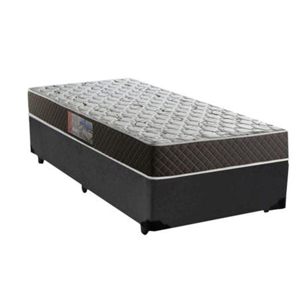Cama Box Solteiro Colchão Mola Bonnel Belos Sonhos + Box Suede 60x88x188 Marrom