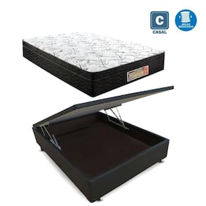 Cama Box casal com baú preto + Colchão Molas ensacadas 1,38 x 1,88 x 24 cm