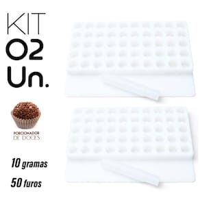 2 Placa Porcionadora de Doces Brigadeiro 10g 50 Furos Oferta