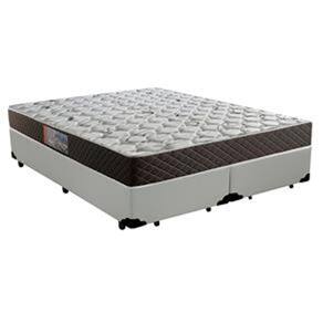 Cama Box Queen Colchão Mola Ensacada Belos Sonhos + Box Suede 64x158x198 Bege