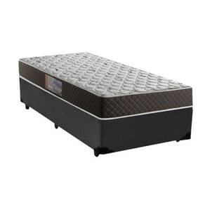 Cama Box Solteiro Colchão Mola Bonnel Belos Sonhos + Box Suede 60x88x188 Cinza