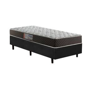 Cama Box Solteiro Colchão Mola Bonnel Belos Sonhos + Box Suede 60x88x188