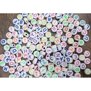 Letrinhas Redondas Brancas Com Letras Neon Alfabeto
