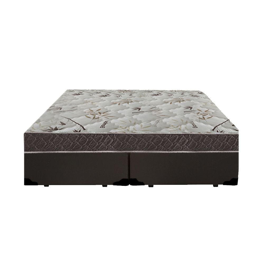 Cama Box Queen Colchão Mola Bonnel Belos Sonhos + Box Sintético 62x158x198