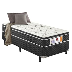 Cama Box Solteiro Colchão Mola Bonnel Belos Sonhos + Box Suede 64x88x188