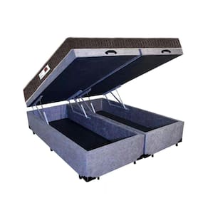 Cama Box Baú Queen Colchão Mola Bonnel Belos Sonhos + Box Suede 69x158x198