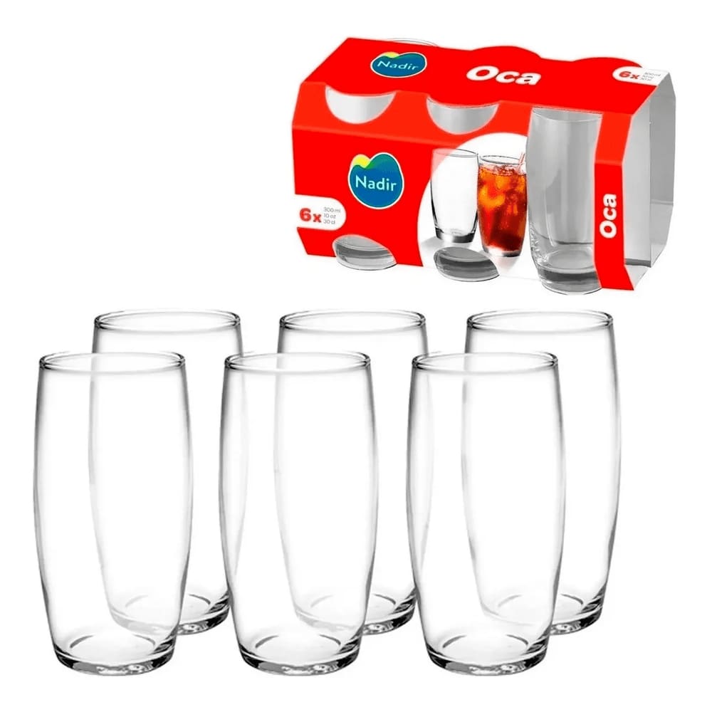 Jogo de Copos de Vidro 330ml 6 Peças Haus - Pavillion - ADORO DESCONTOS