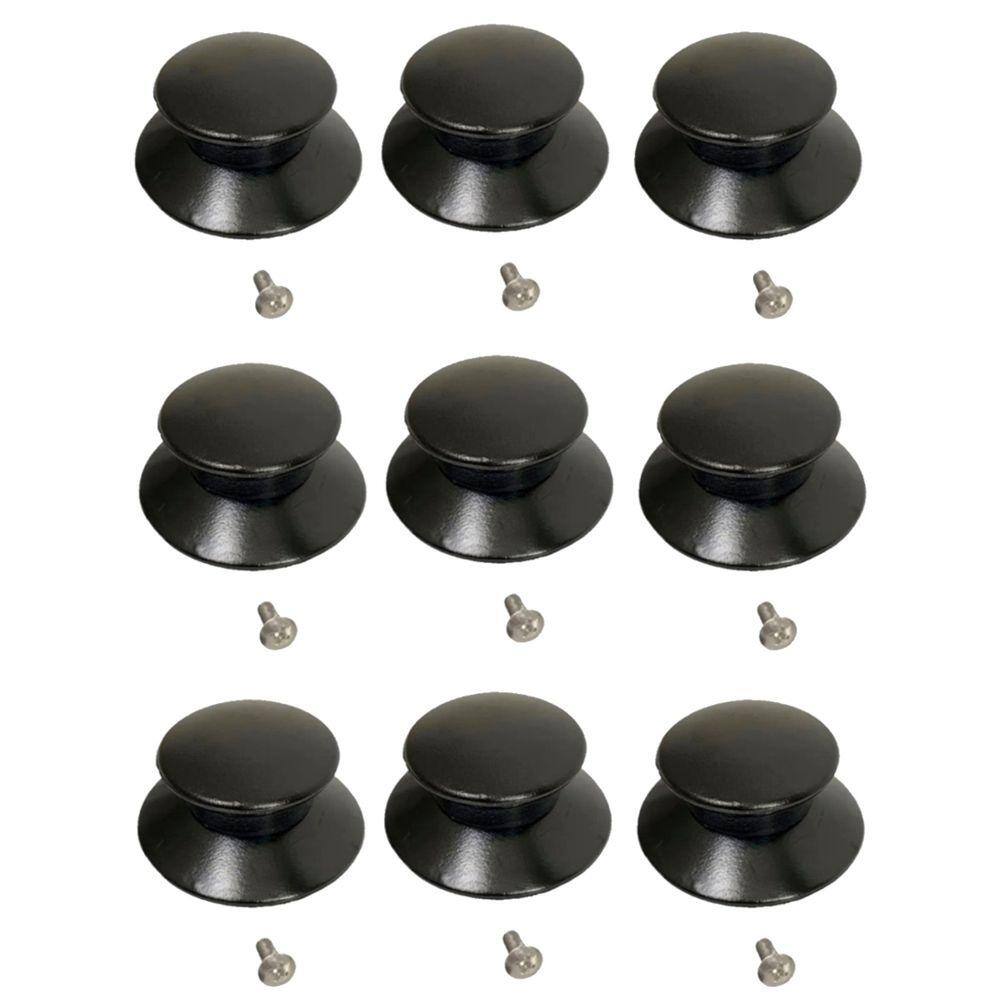 Kit 9 Pegador Puxador Panela Tampa Vidro e Ferro e Parafuso